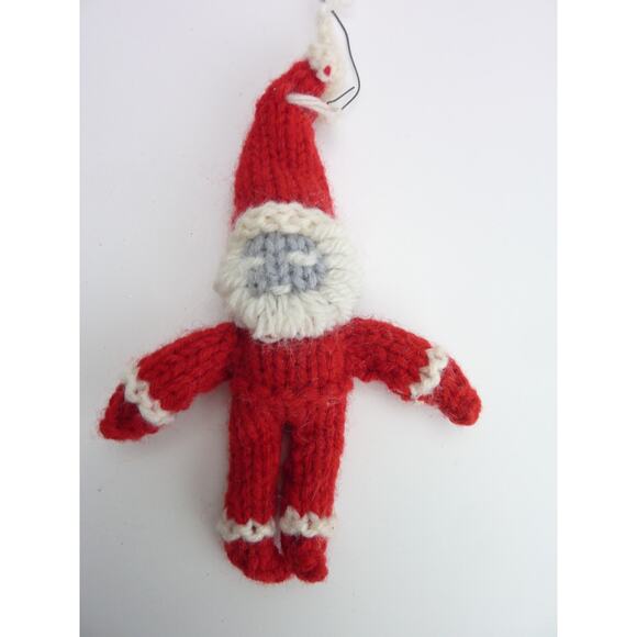 Vintage Knit Funny Santa Christmas Tree Ornament - Picture 1 of 4